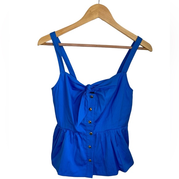 J. Crew Tie-Front Button-Up Peplum Top in Cotton Poplin NWT Size 4 - Picture 5 of 11